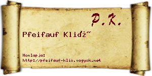 Pfeifauf Klió névjegykártya